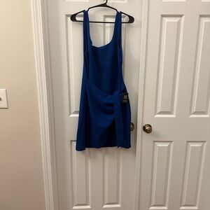 Express Royal Blue Wrap Mini Dress with Side Tie